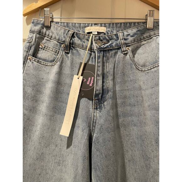 House of Harlow 1960 Crystal Wide Leg Jeans - Picture 3 of 5